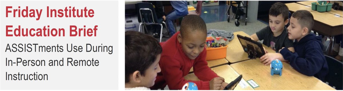 FridayInstitute's tweet photo. Using surveys and interviews, researchers @FridayInstitute conducted a case study of teachersโ use of @assistments for in-person instruction + #RemoteInstruction. Learn more in our latest #EducationBrief: https://t.co/Tm6gVHw4ev @filbertina @KevinPWinn @MalindaFaber https://t.co/5pnppxzM92
