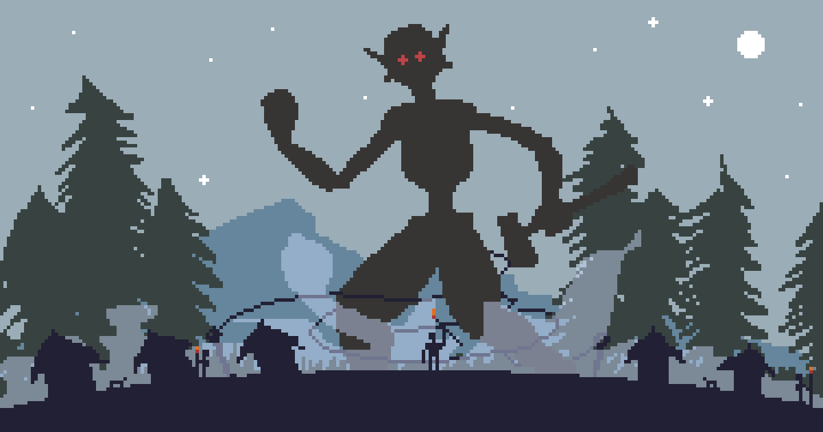 MarPixel's tweet photo. La caída del gigante #DailySpitpaint 
#pixelart #pixel_dailies #pixel https://t.co/M3SckH4SR8