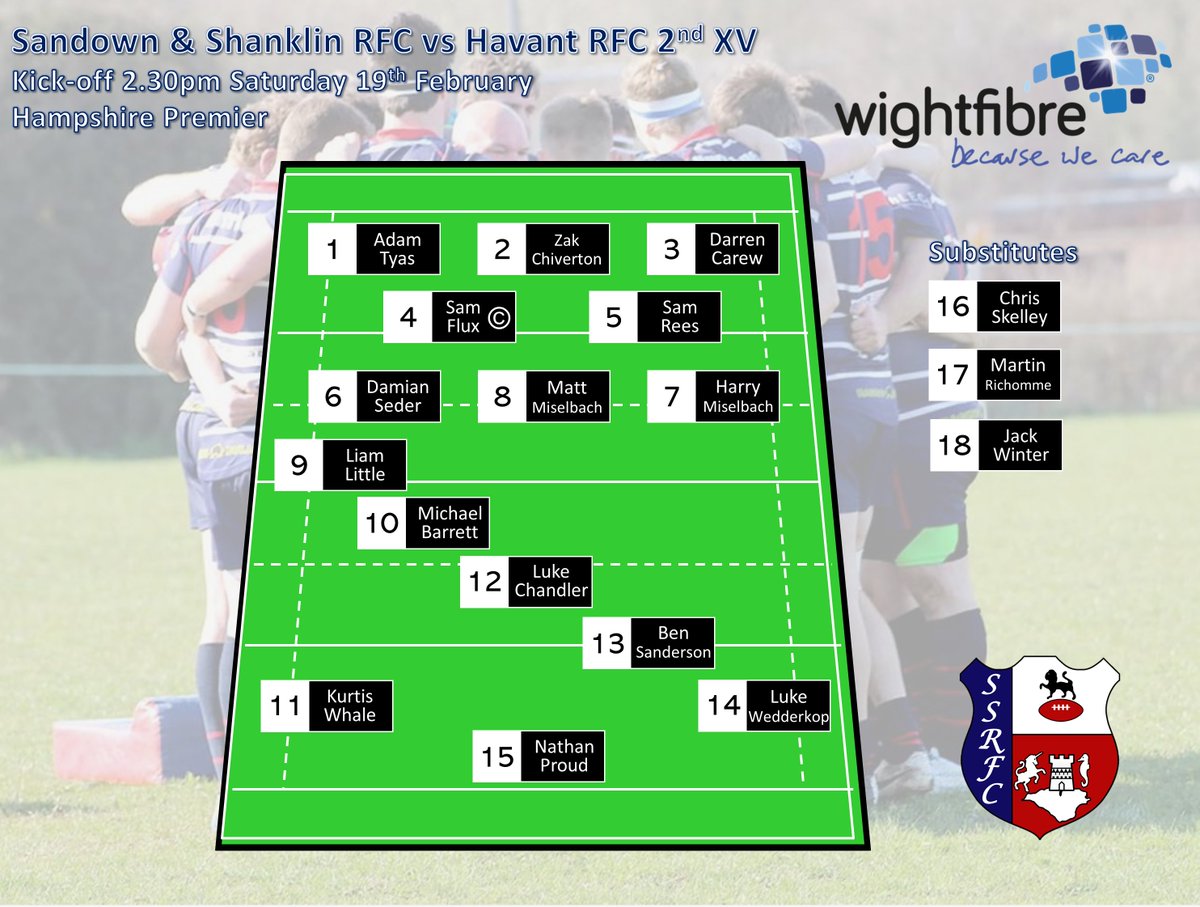 🚨 𝐒𝐪𝐮𝐚𝐝 𝐀𝐧𝐧𝐨𝐮𝐧𝐜𝐞𝐦𝐞𝐧𝐭 🚨

Here are your Sandown &amp; Shanklin squads for tomorrows fixtures welcoming visitors <a href="/havantrfc/">Havant Rugby Football Club</a>  Dolphins and <a href="/AFRFU/">Aldershot&Fleet RFC</a>  to the Fairway Ground

The Clubhouse open from 1.00pm, with both kick-offs set for 2.30pm 🔛

#hurricanes #hurriesway