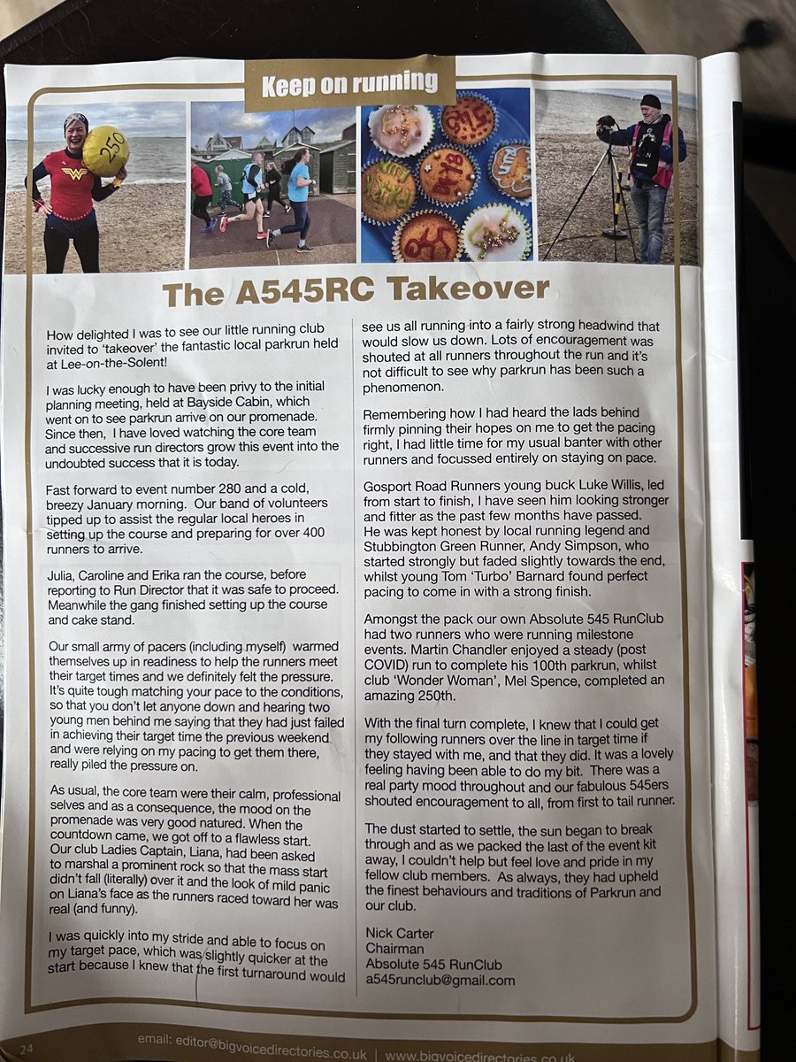 I’m very proud of our little club. Full of interesting but more importantly nice people who are there for one another. Obviously delighted therefore to be invited to take over our super <a href="/LotS_parkrun/">Lee parkrun</a> <a href="/blaydzman/">Paul Dunstan</a> <a href="/hayleysparshott/">Hayley Sparshott</a> <a href="/kimsydh/">kim carter</a> <a href="/irunoffroad/">irunoffroad Rog</a> <a href="/funkymonkeyme/">Runningsouthcoast</a> <a href="/cj_dinenage/">Caroline Dinenage MP</a> 💙