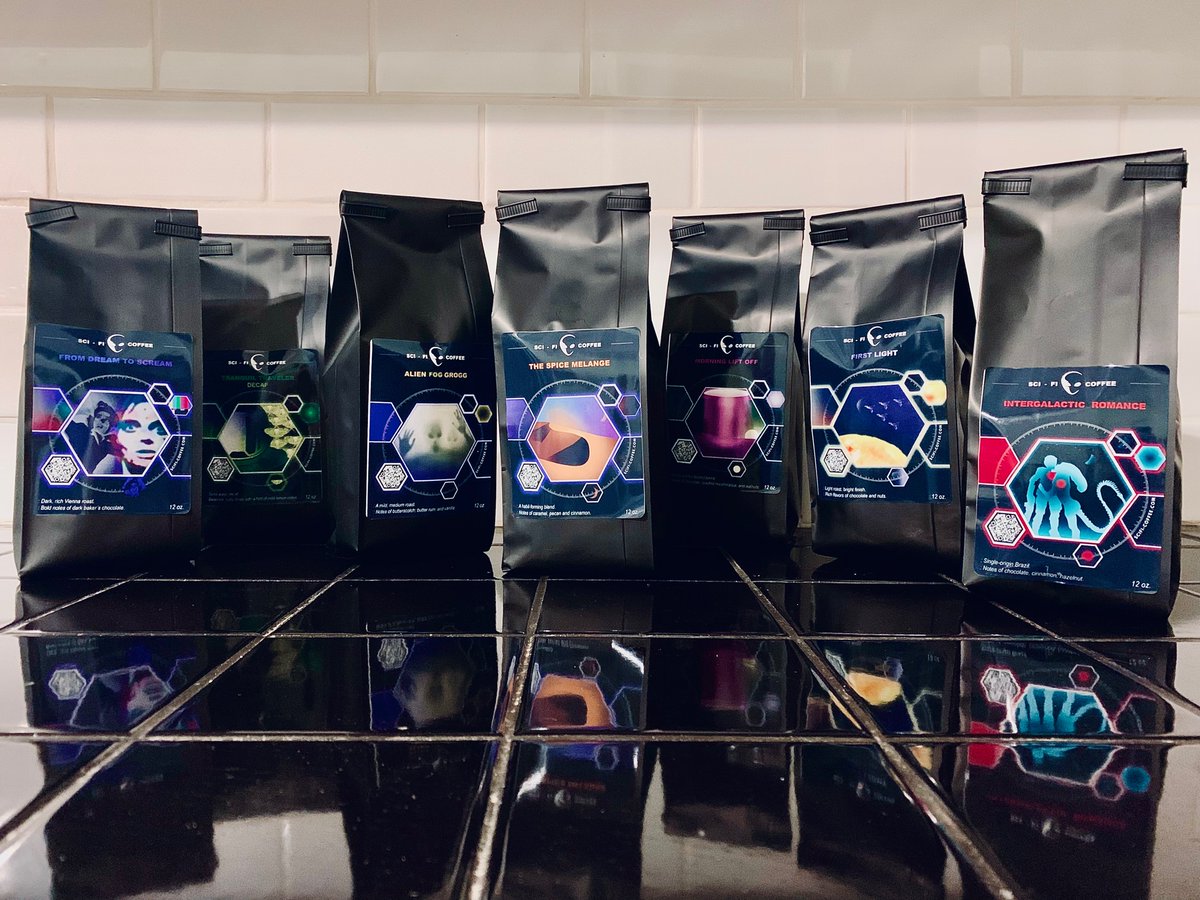 SciFiCoffee's tweet photo. The crew’s all here. 🧑🚀
Shop the whole line of Sci-Fi Coffee beans or grounds, roasted fresh and delivered quick. 👽 ☕️
https://t.co/rUf7fqff8E
#scifi #scifiart #indianapoliscoffee #scificoffee https://t.co/gLm3KrpidP
