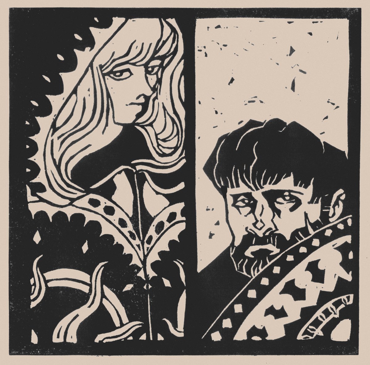 Some Linocut illustrations I made for a short story back in the student days! 