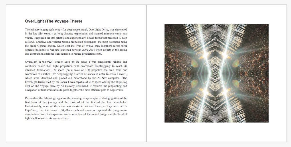 JanusProjectNFT's tweet image. Some new galley proofs of the book, coming soon…🪐👩‍🚀👍

Own a piece of the Janus 1 story as an #NFT, own the book. 

See pinned tweet for details.

#nftart #HBARNFT #HederaNFT #NFTCommunity #nftcollectors #hbar #scifiart #fractal #scifi #exoplanet