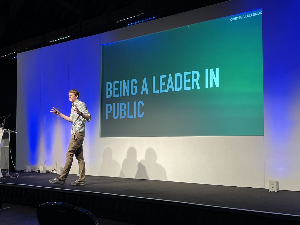 lornajane's tweet photo. Final dose of inspiration today comes from @michaelcullumuk speaking about being a leader in technology #phpuk22 https://t.co/1Nhh77vtrD