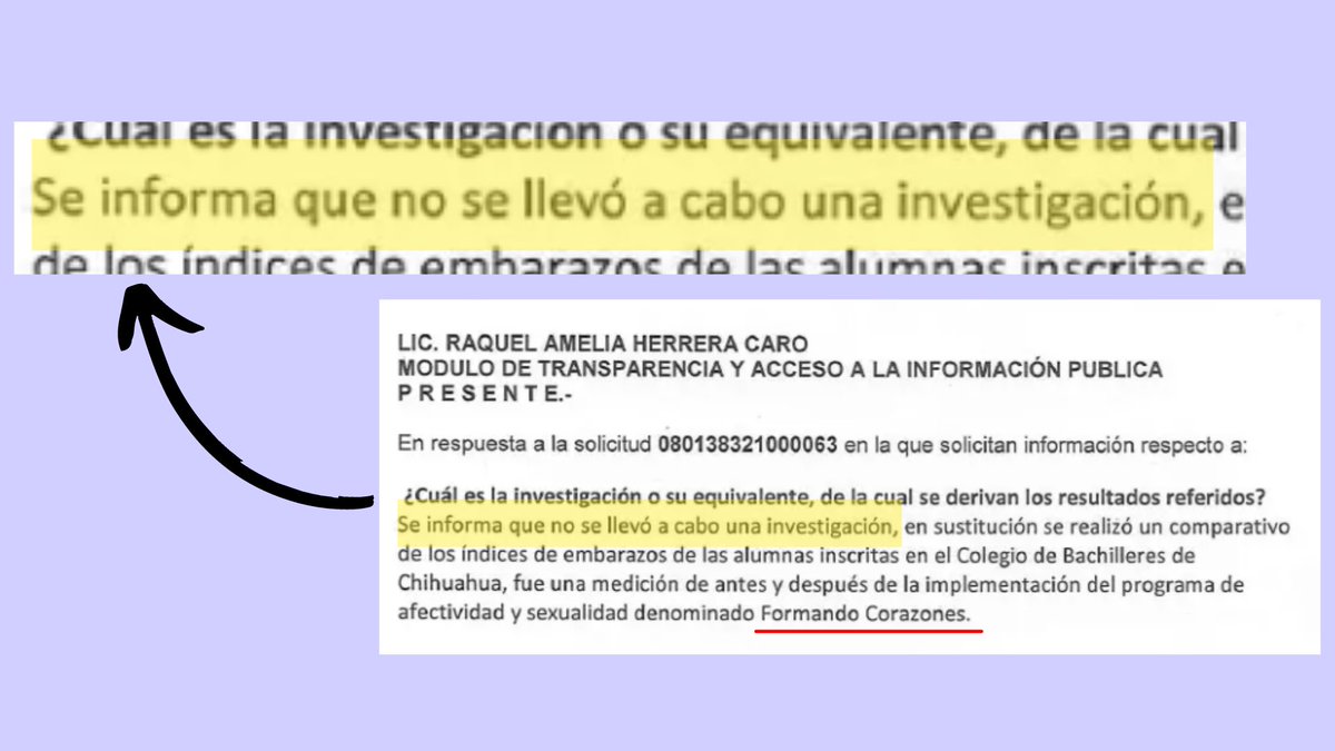 DavidAdrianGM's tweet photo. El Colegio de Bachilleres @COBACHIH_DG aseguró en 2019 que redujo el embarazo entre sus alumnas un 32% gracias a "Formando Corazones".
Cuando expertas de @AdelaCuu preguntaron por la investigación tras esa afirmación la respuesta fue:
NO HICIMOS UNA INVESTIGACIÓN
🧵Abro hilo. https://t.co/T4COojoPv8