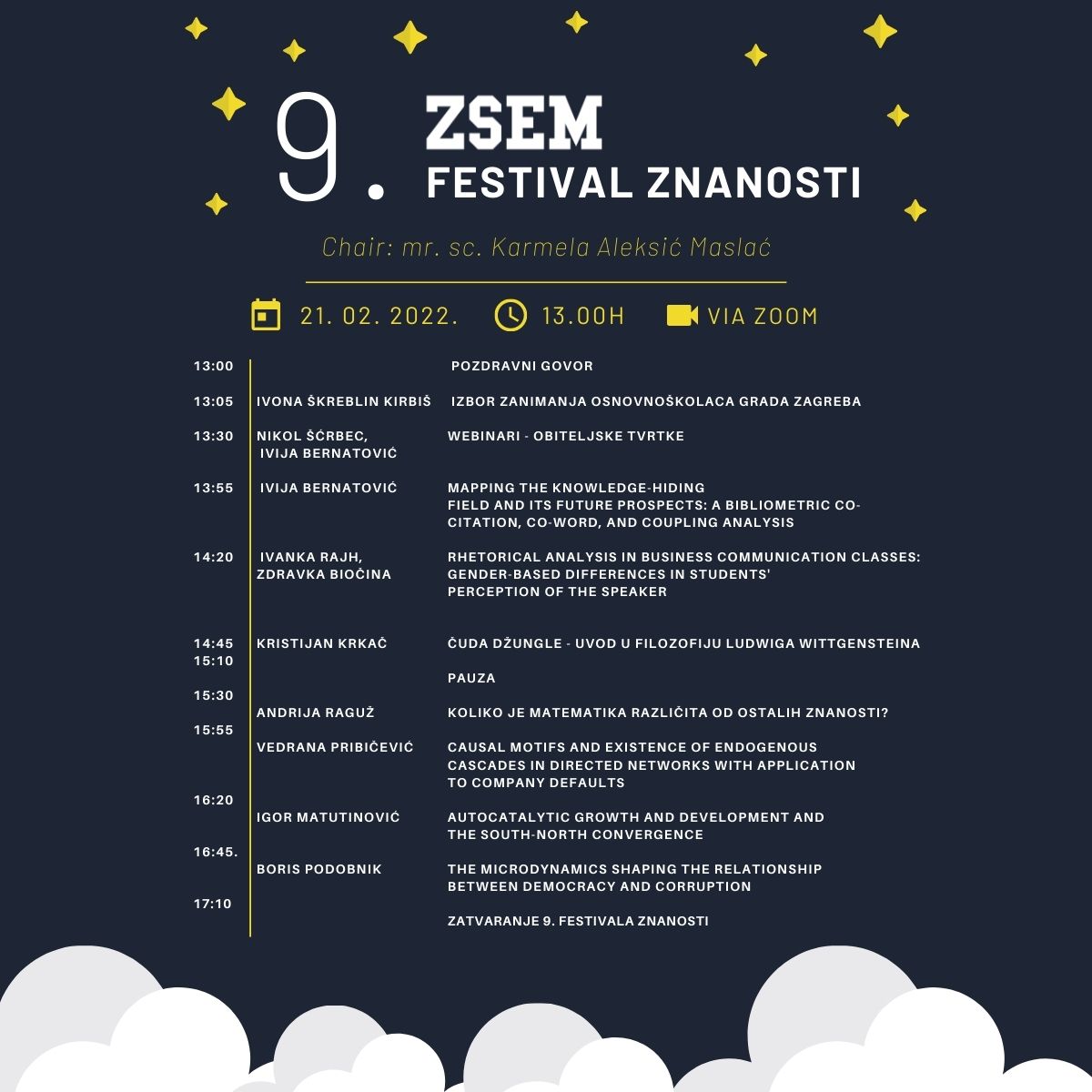 Pridružite nam se na 9. Festivalu znanosti !!!
🖥 Vidimo se u 13 sati na ZOOM-u:
lnkd.in/ek9HQ2BXwd=WW9… 
#zsem #research #Science