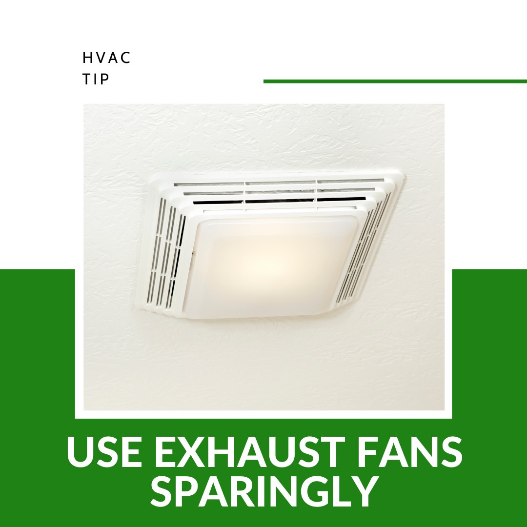 cartershvac's tweet photo. Exhaust fans in your kitchen and bathroom pull the hot air that rises to the ceiling out of your apartment or house. Use exhaust fans sparingly, and shut them off when you are done, or else all of your heated air will escape out into the cold. #EnergySavingTip #exhaustfan https://t.co/FYfliYLExu