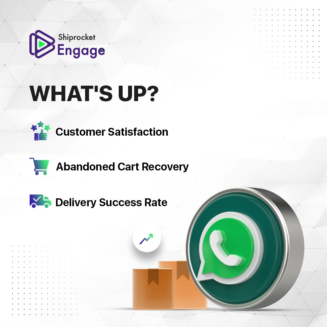 ShiprocketIndia's tweet photo. Always move up with your business & customer satisfaction. Try Shiprocket engage now: https://t.co/syAAzohAGM
#whatsappautomation #engage #postpurchasecommunication #cartrecovery #increasesales #customersatisfaction https://t.co/gw7ocGHdSi