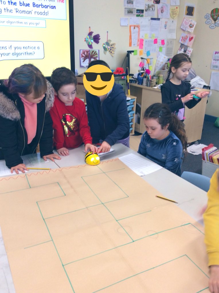 staynorHprimary's tweet photo. Team Derwent did a fab job of coding the #Beebots to march from the Roman settlement to the barbarian settlement by writing an algorithm! @eboractrust #staynorcomputing @MrReevesKemp @MissHaigh_ @clint_lees @CodeClub @GirlsWhoCode @codeorg @scratch https://t.co/h5wl26TSpk