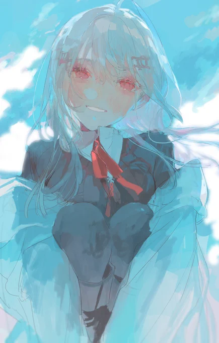 お誕生日めでたい記念に葉加瀬さんの配信EDのイラスト描かせていただいております...何卒...🐟❕ 