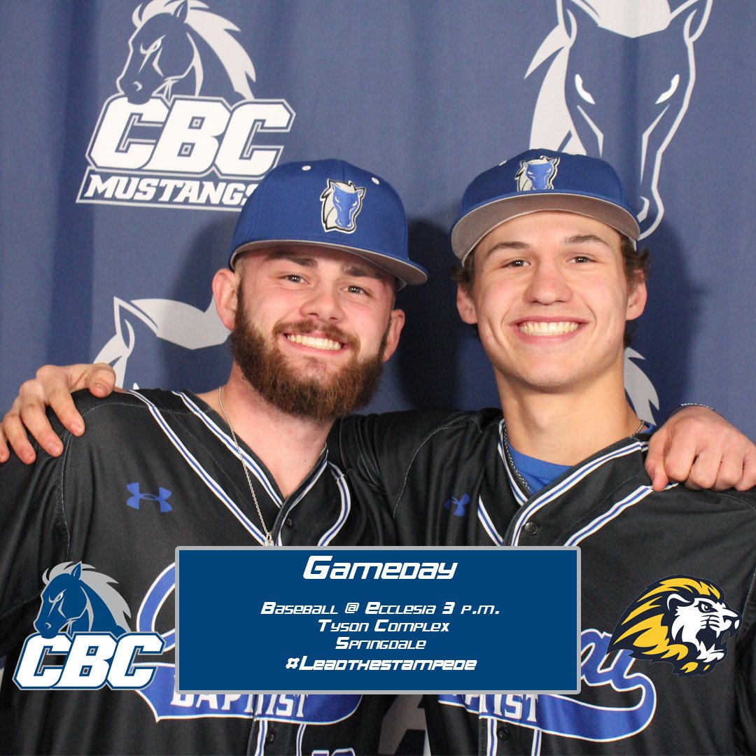 CBC Athletics (@gocbcmustangs) on Twitter photo #Gameday! <a href="/CentBapBaseball/">Central Baptist College Baseball</a> is on the road today @ Ecclesia for a nine inning contest. No live coverage will be provided and the game will be played at the Tyson Complex in Springdale #leadthestampede #wearecbc #Gameday! <a href="/CentBapBaseball/">Central Baptist College Baseball</a> is on the road today @ Ecclesia for a nine inning contest. No live coverage will be provided and the game will be played at the Tyson Complex in Springdale #leadthestampede #wearecbc
