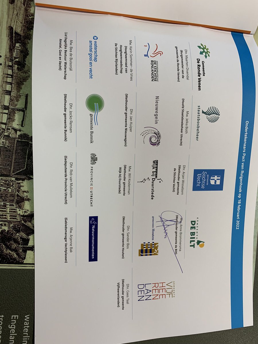 Ook <a href="/GemDeBilt/">Gemeente De Bilt</a> heeft het Pact van Ruigenhoek getekend. Samen beschermen we de #HollandsWaterlinies. <a href="/ProvUtrecht/">Provincie Utrecht</a>
