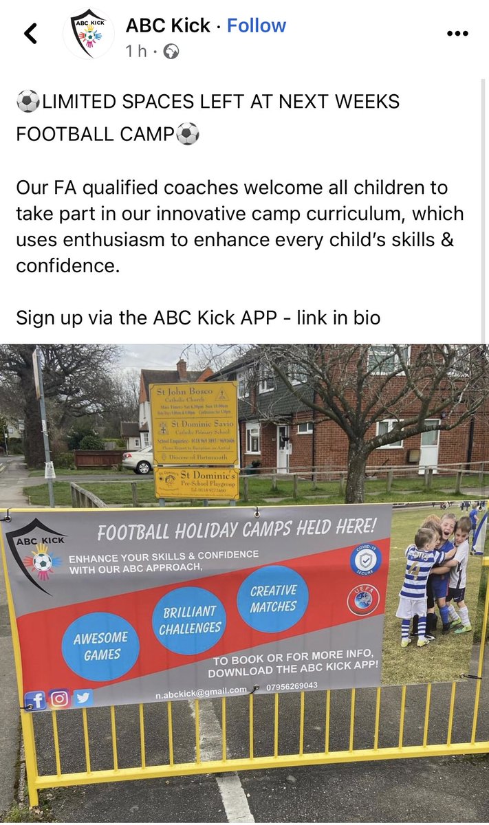 Still some spaces available at the <a href="/abckick123/">ABC Kick</a> football camp next week!