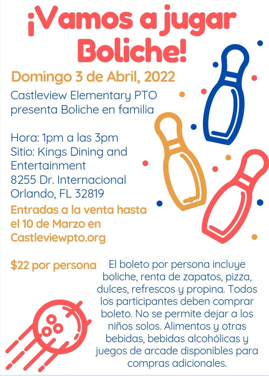 Castleview Elementary PTO presents Family bowling