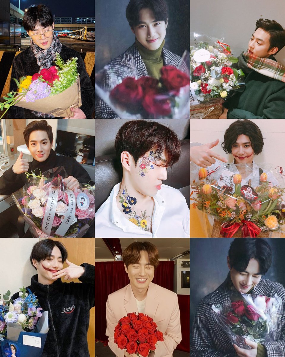 junmyeon with flowers🌹🌷🌻💐