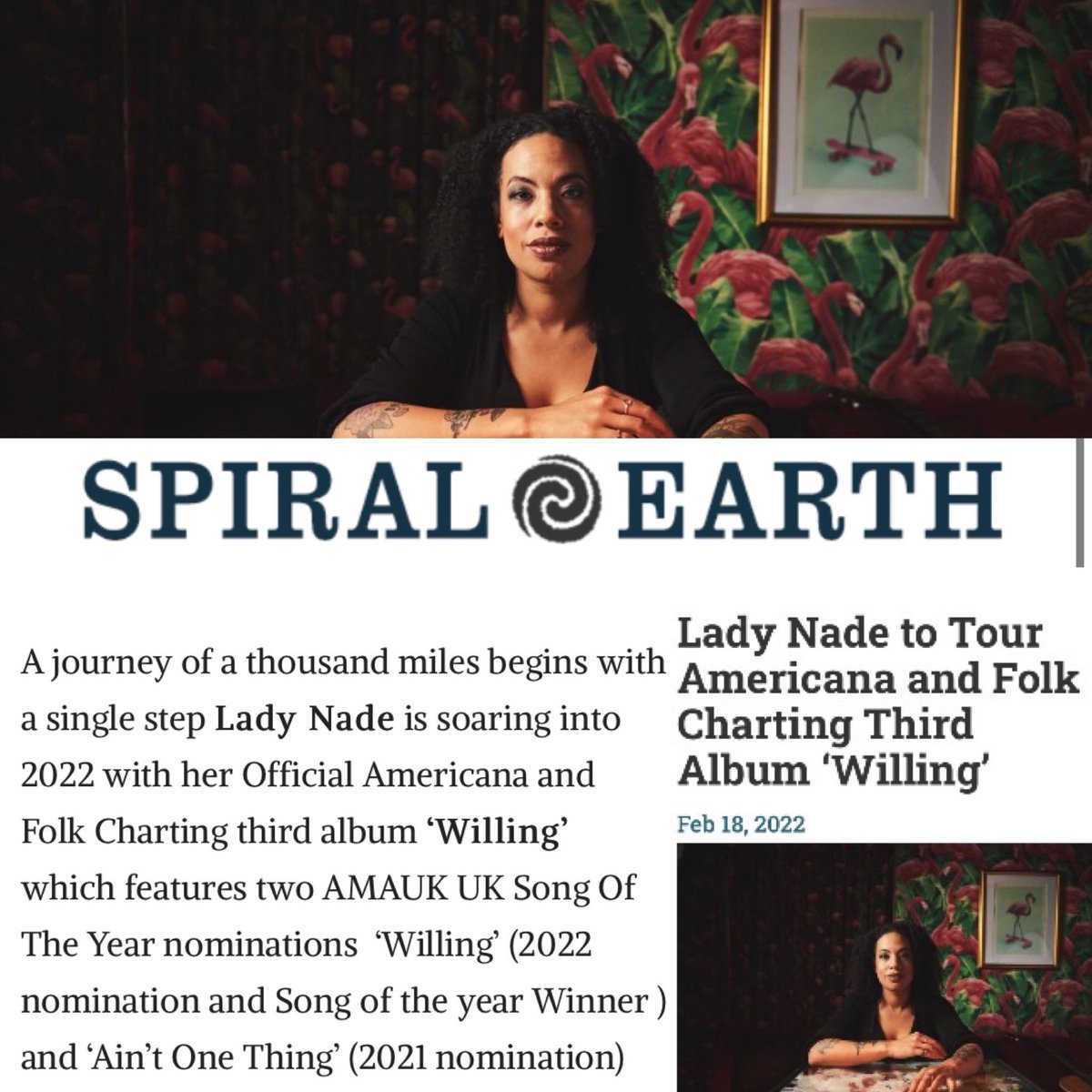 LadyNade's tweet photo. The #wind is spiralling‼️Pun intended as this wonderful feat from @SpiralEarth is #blowning me away, reminding me how much we’ve achieved together on this album, chart topping, award-winning! I continue to be blessed for you my amazing fans & supporters
https://t.co/KTbr8dLLoY https://t.co/PoyDI9oq9J