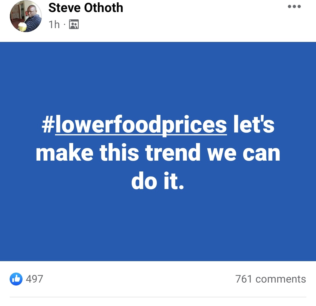 othoths's tweet photo. Let's make this trend #LowerFoodPrices mwanainchi anaumia @citizentvkenya @AdhiamboOdera @kot @abisaiabisai4 https://t.co/EMGNaSewK6