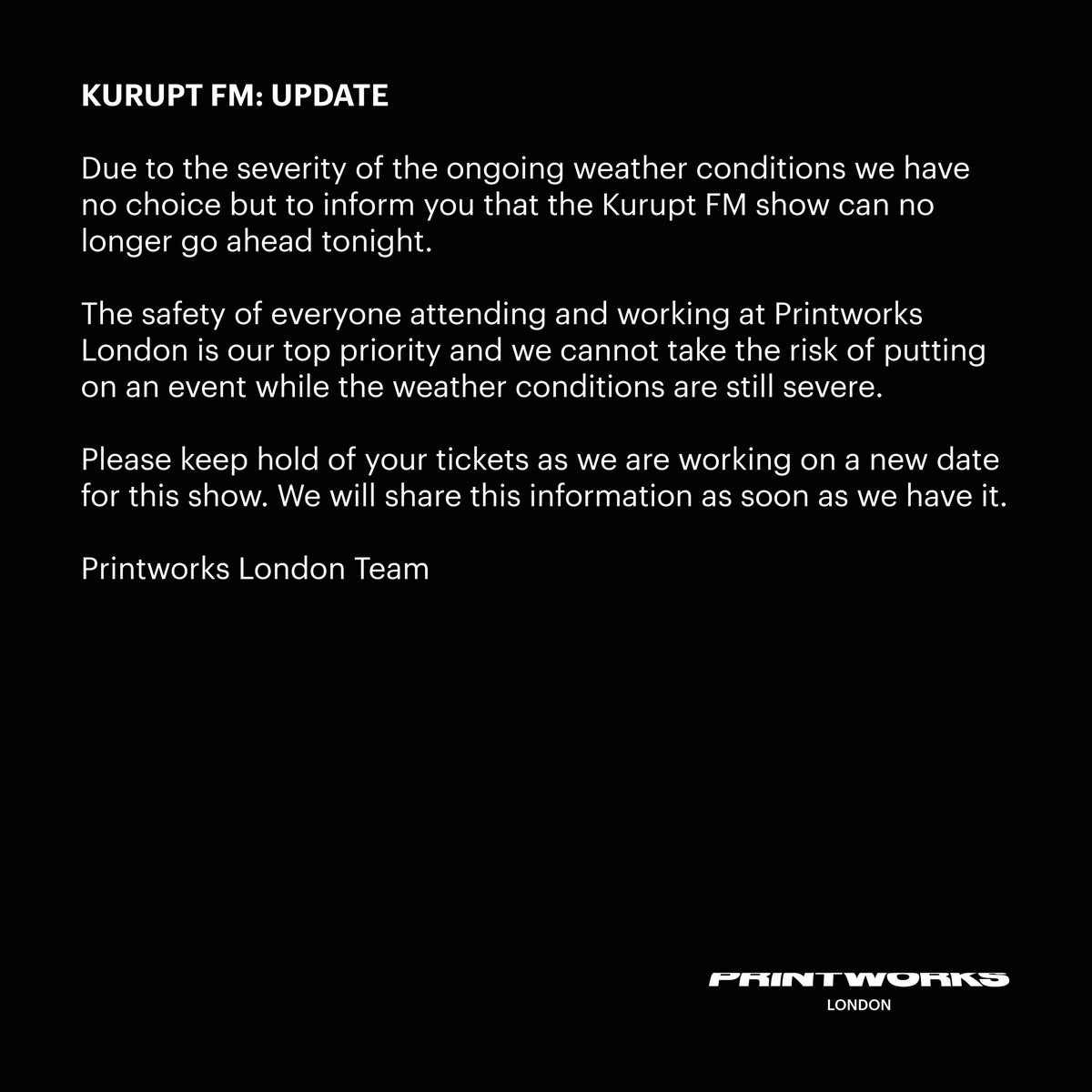 Printworks London tweet media