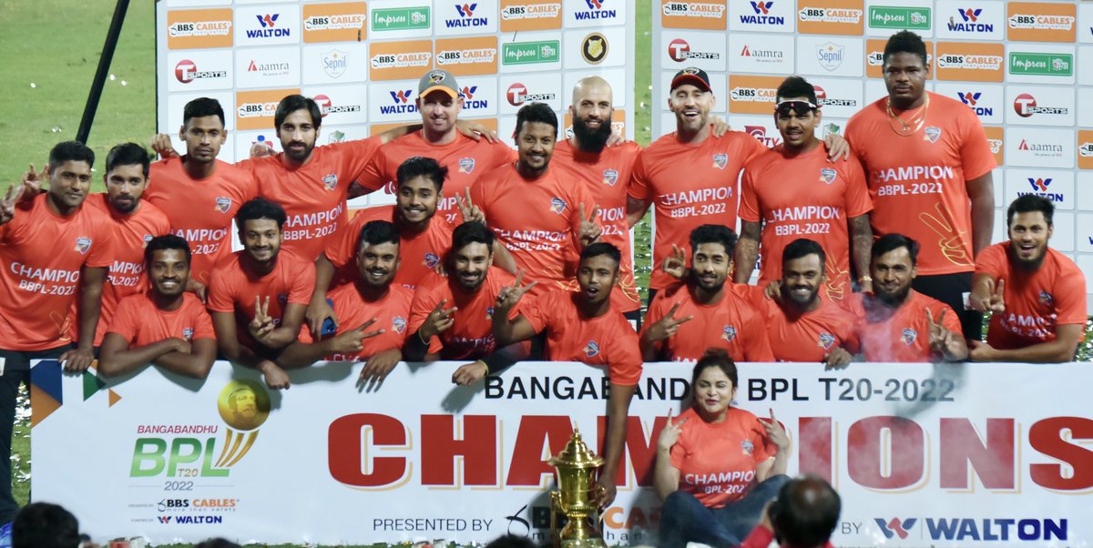 Mustafiz90's tweet photo. Alhamdulillah. Hard work paid-off. It feels really great to win my first-ever BPL final.
Yes, we are the CHAMPIONS 🏆
#BBPL2022 https://t.co/ZZiSDyv7hS