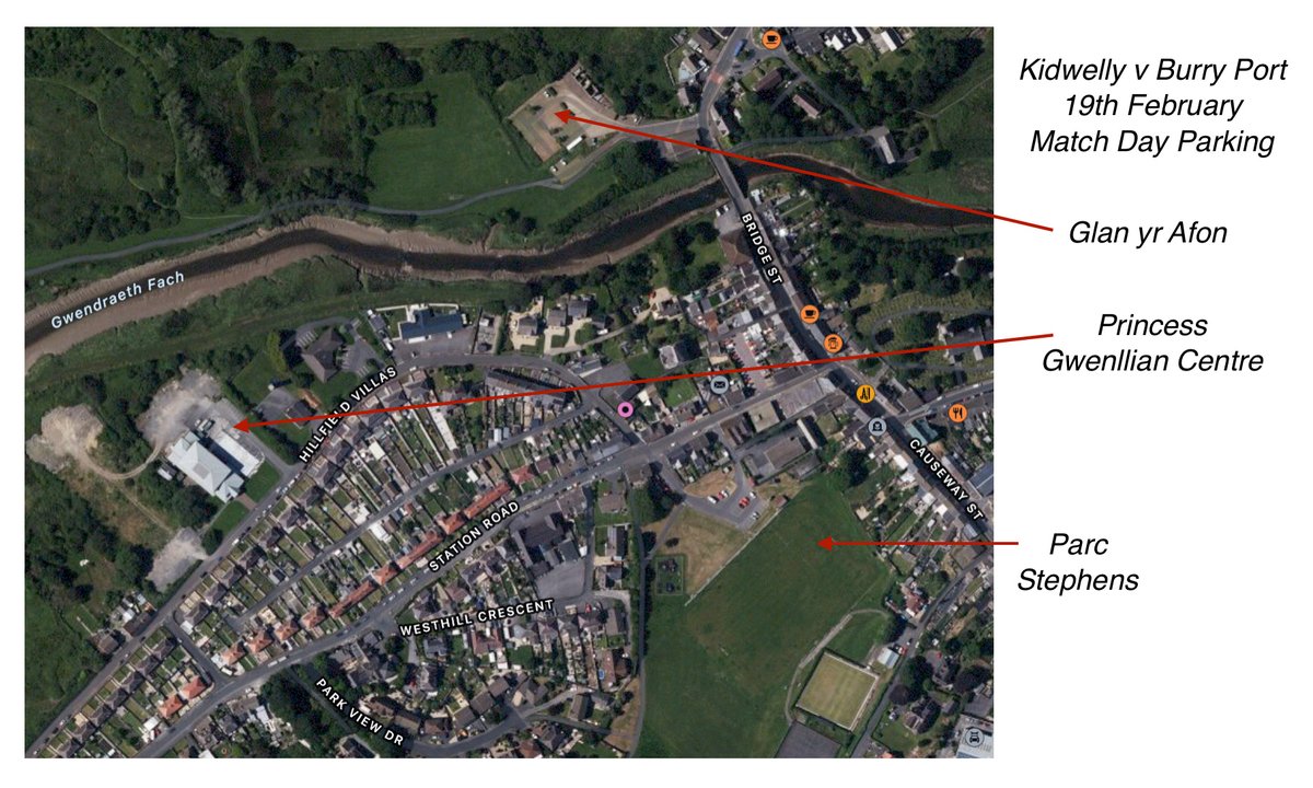 rfc_kidwelly's tweet photo. A heads up about our game against or neighbours @bprfctheblacks due to the expected large crowd the parking at Parc Stephens is very limited, please can everyone park at either Glan y Afon or The Princess Gwenllian Centre, both are literally 5 mins walk from the ground, see map… https://t.co/gXWQJbLuUQ