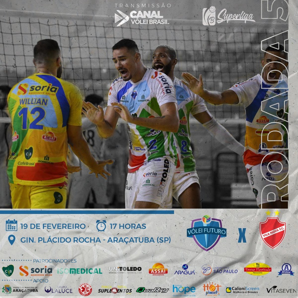 voleifuturo_ofc's tweet photo. Amanhã é dia de jogo!

🏐 Superliga B - Quinta rodada
🔹  Vôlei Futuro x Vila Nova 
🗓️ 19.02.2022
🕖 17 Horas
🏟️ Gin. Plácido Rocha (Araçatuba - SP)
💻 Canal Vôlei Brasil

Importante: Não esqueça sua carteirinha de vacinação.

Uso de máscara obrigatório.

#GoVF https://t.co/GdGe0vXwKB