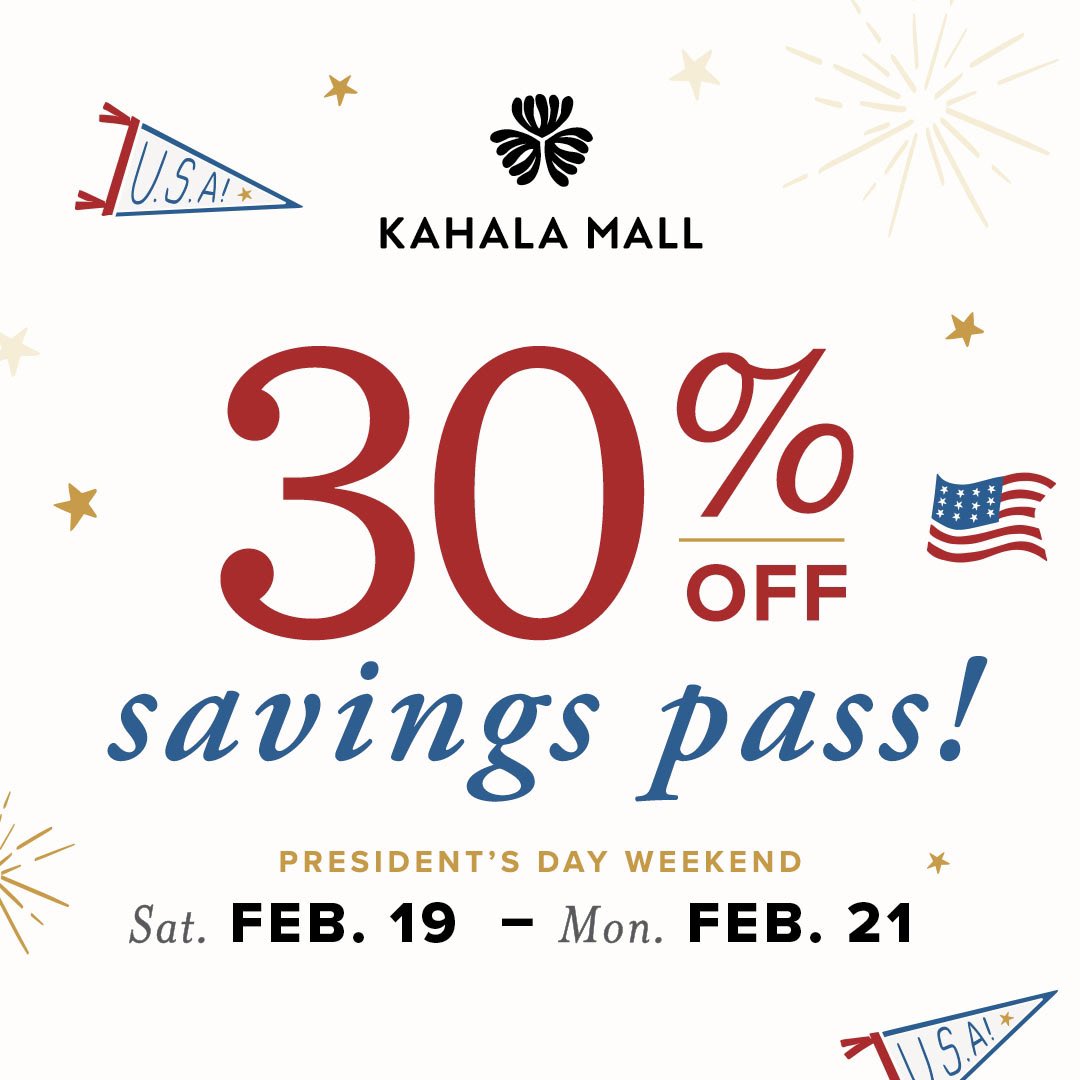 KahalaMallCtr (@kahalamallctr) on Twitter photo From Sat., Feb. 19 to Mon., Feb. 21, receive 30% OFF (1) reg. priced item at participating stores! Enjoy live music in Center Court, and on 2/20 from noon-2pm take photos with your favorite <a href="/StorybookHawaii/">Storybook Hawaii</a> superheroes! More details at kahalamallcenter.com #kahalamall From Sat., Feb. 19 to Mon., Feb. 21, receive 30% OFF (1) reg. priced item at participating stores! Enjoy live music in Center Court, and on 2/20 from noon-2pm take photos with your favorite <a href="/StorybookHawaii/">Storybook Hawaii</a> superheroes! More details at kahalamallcenter.com #kahalamall