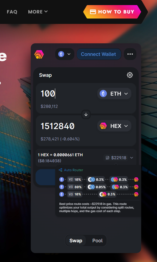 Auto router active on HEX.com!