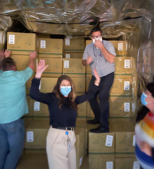 We have world-class lumpers with <a href="/AISDwarehouse/">Austin ISD Central Warehouse</a> and <a href="/AustinISDFood/">Austin ISD Food Service</a> to unload much needed and hard to find cups and lids for our student's meals.