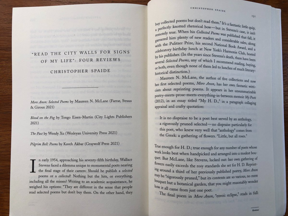 Christopher Spaide (@cspaide) on Twitter photo in the latest Sewanee Review (<a href="/sewaneereview/">The Sewanee Review</a>) I'm the lucky reviewer of four fantastic poetry collections by Maureen N. McLane, Tongo Eisen-Martin, Wendy Xu, and Kaveh Akbar--first pages below, check out the whole thing (and this stunning issue) here: thesewaneereview.com/articles/read-… in the latest Sewanee Review (<a href="/sewaneereview/">The Sewanee Review</a>) I'm the lucky reviewer of four fantastic poetry collections by Maureen N. McLane, Tongo Eisen-Martin, Wendy Xu, and Kaveh Akbar--first pages below, check out the whole thing (and this stunning issue) here: thesewaneereview.com/articles/read-…