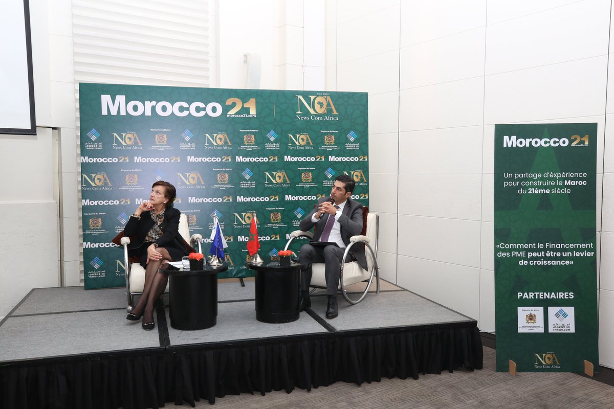 morocco21st's tweet photo. #RetourEnImage | Conférence #Morocco21 avec #FlaviaPalanza, Directeur des opérations de la Banque Européenne d'Investissement (#BEI) autour des financement des #PME https://t.co/zmNFbST4sa