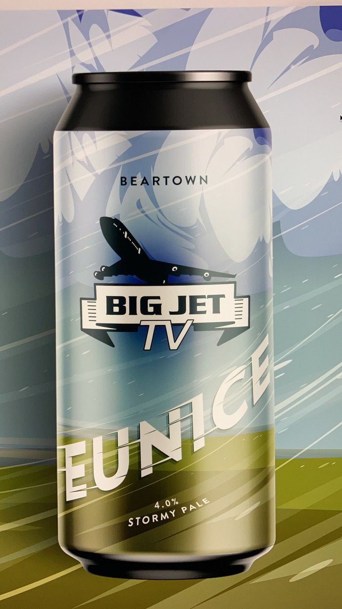 BeartownBrewery's tweet photo. Introducing: The #BigJetTV #Eunice Stormy Pale ale.   @BigJetTVLIVE united hundreds of thousands of brits today, so we felt they deserved a beer named after them.   Cheers to you, Big Jet TV. Cheers to you, Britain. F*** you, #Eunice !!!! https://t.co/olXzO8CzST