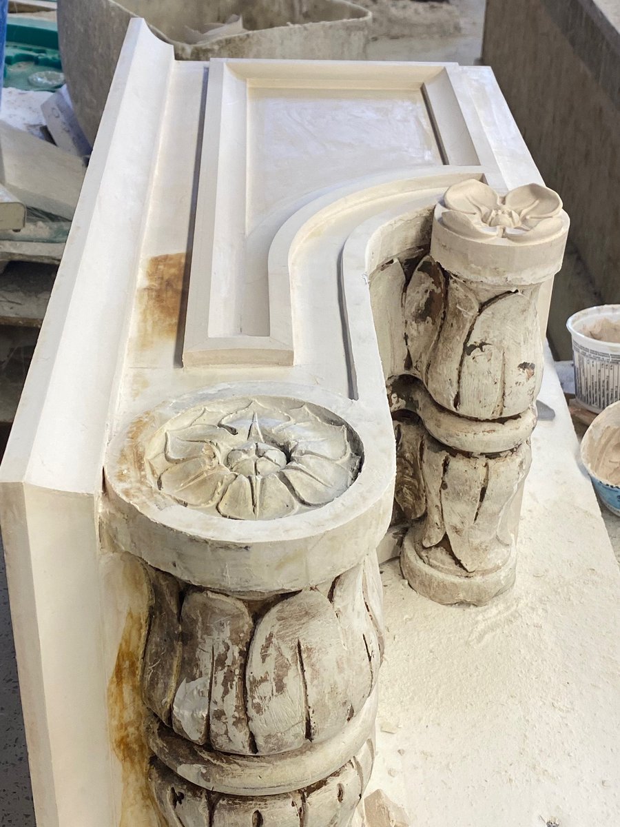 JohnGPurcell's tweet photo. After gaining client approval based on our in-house 3D digital modeling, we begin reconstruction with salvaged pieces from the original bracket.

 #architecture #design #architecturelovers #interiordesign #archilovers #art #building #architects #plastercasting #plaster https://t.co/MCk1q0hkvx