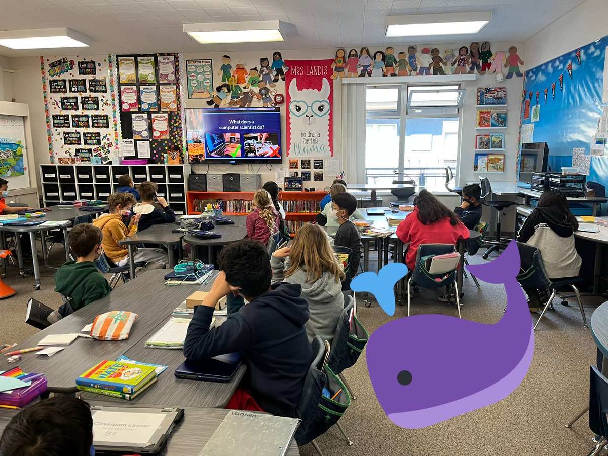 mrslandis5's tweet photo. Learning so much about how coders and AI can assist scientists and help the environment! Thank you @EBTSOYP &amp; @GracieErmi for the AMAZING virtual field trip this morning! #GuadROARS #USDlearns https://t.co/7bopUAzFq4