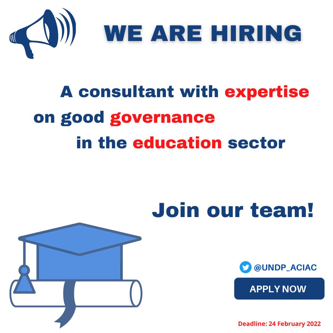 UNDP_ACIAC's tweet photo. 📣 Are you an #expert on #education 🏫 sector (policies, institutions, exams, procurement, etc) and how it should be governed in a transparent &amp; accountable manner? 

If YES, we invite you to join our regional team working in the #Arab region. Apply here: https://t.co/sb1m0BcJb2 https://t.co/0PR69aFrvV