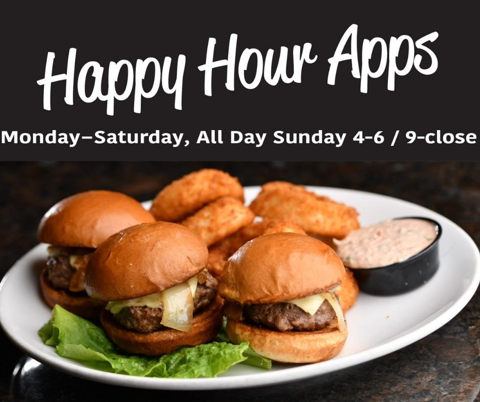 Happy Friday! Today we are rolling out our new happy hour app menu. Stop in this weekend for your favorite appetizer and maybe even a cold one!
