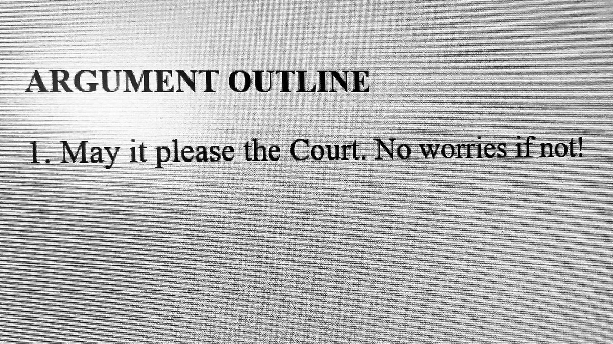 They say to always write down the first line of your argument.