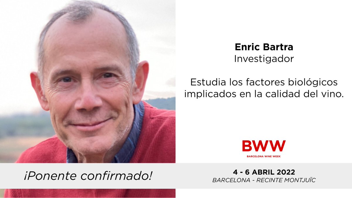 bcnwineweek's tweet photo. No te pierdas la presentación 'Proyecto #MINORVIN. El valor de las #variedades minoritarias' en la que participará Enric Bartra (@incavicat) en esta edición de #BarcelonaWineWeek 🙌 ¡El 6 de abril en @Fira_Barcelona!
🎉 ¡Consigue tu entrada aquí! 👉 https://t.co/8sDc50eS80 https://t.co/lXXZ9mAC5y