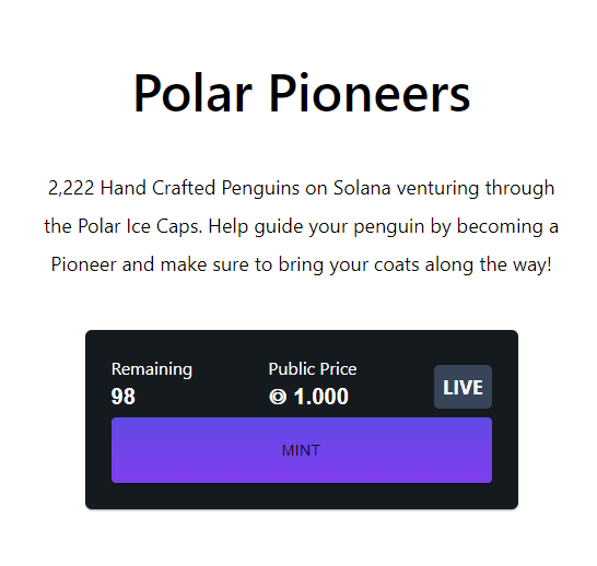 Polar_Pioneers's tweet photo. UNDER 100 LEFT IN THE PUBLIC SALE!!!

GET ONE WHILE YOU CAN...🚀 RT https://t.co/hgZz7Dxb6i