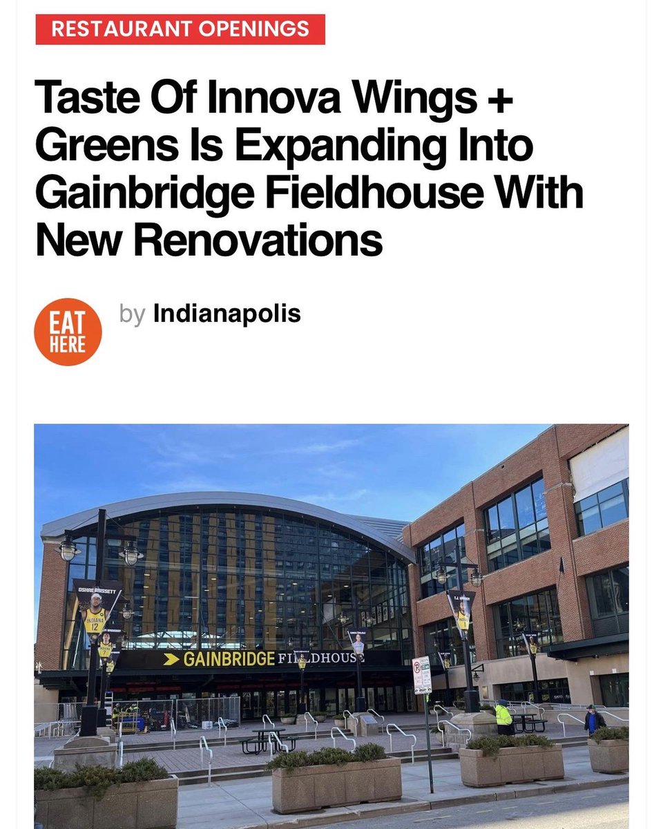 | EXCITING THINGS TO COME | 

Thank you to our wonderful long time friends at Indy’s #1 food media platform. Our feature in Eat Here’s @EatHereIndy media release in December of last year for one of our 2022 ventures at Gainbridge Fieldhouse is one of our why’s! STAY TUNED 💛🍗🥬