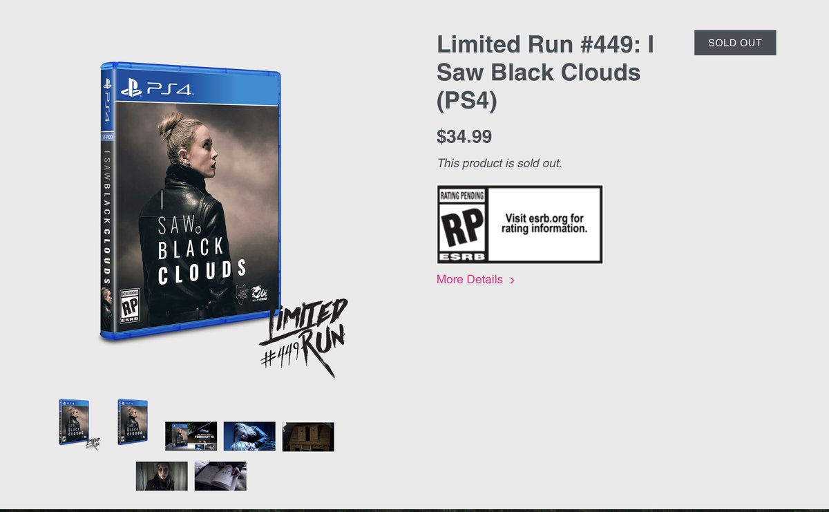The truth is far more harrowing than you can imagine...

I Saw Black Clouds is now available to pre-order on PS4 physical. This release is LIMITED, First batch sold out, new batch drops tonight at 6pm ET 11pm UK time. Head over to LimitedRunGames to pre-order NOW! #PS4