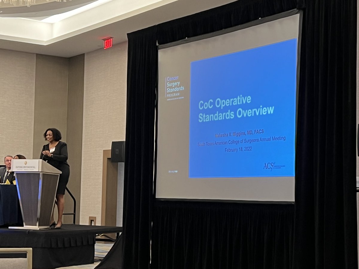 puneetsinghmd's tweet photo. .@drmakesha presenting at So TX ACS meeting on the @AmCollSurgeons CoC operative standards, synoptic operative reporting as part of the Cancer Surgery Standards Program. Want to know more? Check out https://t.co/Q0KRNBE1F0. #ACSCSSP @mkatzmd @KellyKhunt @drmediget @vreelant https://t.co/oR3NhrVILn