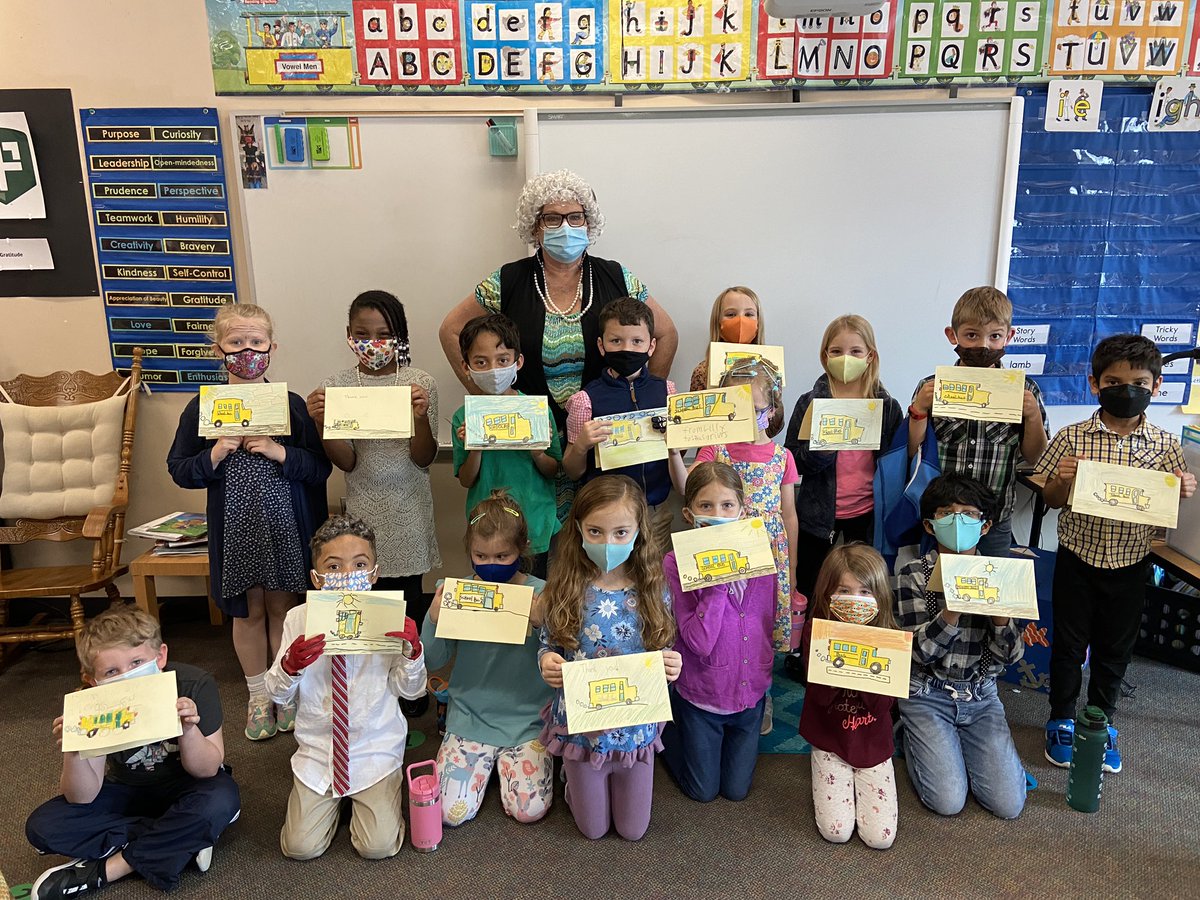 bridpath5's tweet photo. Love the Bus Month!! We wrote cards to our awesome OCE bus drivers and celebrated our very own, Ms Duke ❤️ #lovethebus @OliveChapelElem @ErinKelleyMay @PAMELADuke57 @Coach_Arce @BeverlyLSmith1 https://t.co/EjWEnN0lV1