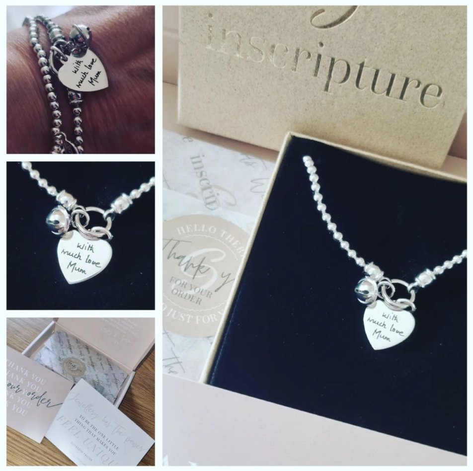 Inscripture_ltd's tweet photo. C u s t o m e r • P h o t o ❤️
We are so pleased you love your bracelet. Your mum is forever with you, looking after you as your guardian angel.
🛍 https://t.co/NofzK2nNGv
#memorialjewellery #engravedbracelet #shopsmall #specialkeepsake #love https://t.co/q4Zdvvd7u1