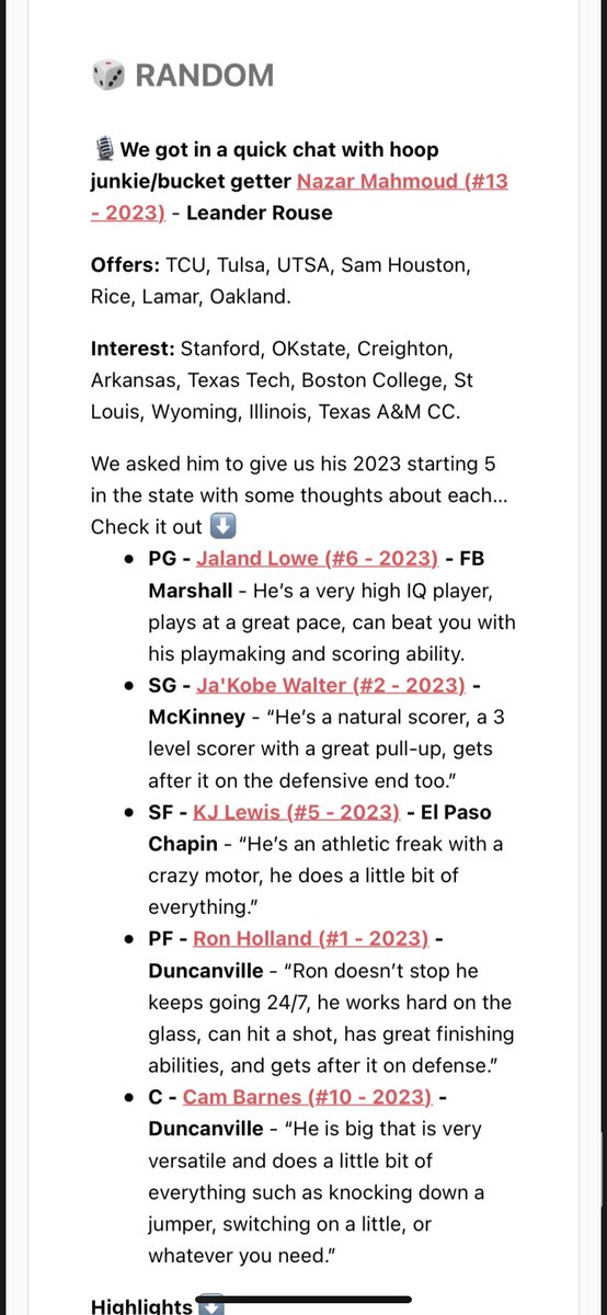 NazarMahmoud4's tweet photo. Check out my 2023 starting 5 (not including me) on the GASO Newsletter! @jalandlowe @JaKobeWalter1 @thekjlewis @ron2kholland @CamEBarnes https://t.co/00f02JSPmh