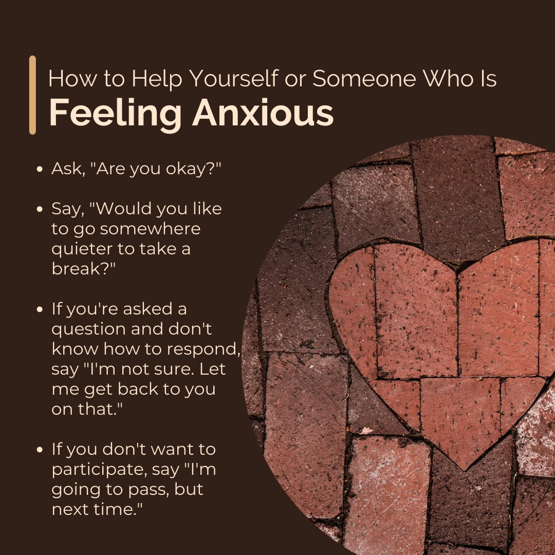 SynthesisPsych's tweet photo. Here are a few ways to help yourself or others who are feeling anxious! 
You can also check out "The Many Complicated Looks of Anxiety" by Liz Matheis on Psychology Today: https://t.co/vjnIH8oD0b

#psychology #mentalhealth #anxiety #blog https://t.co/7Ao8dyauZd
