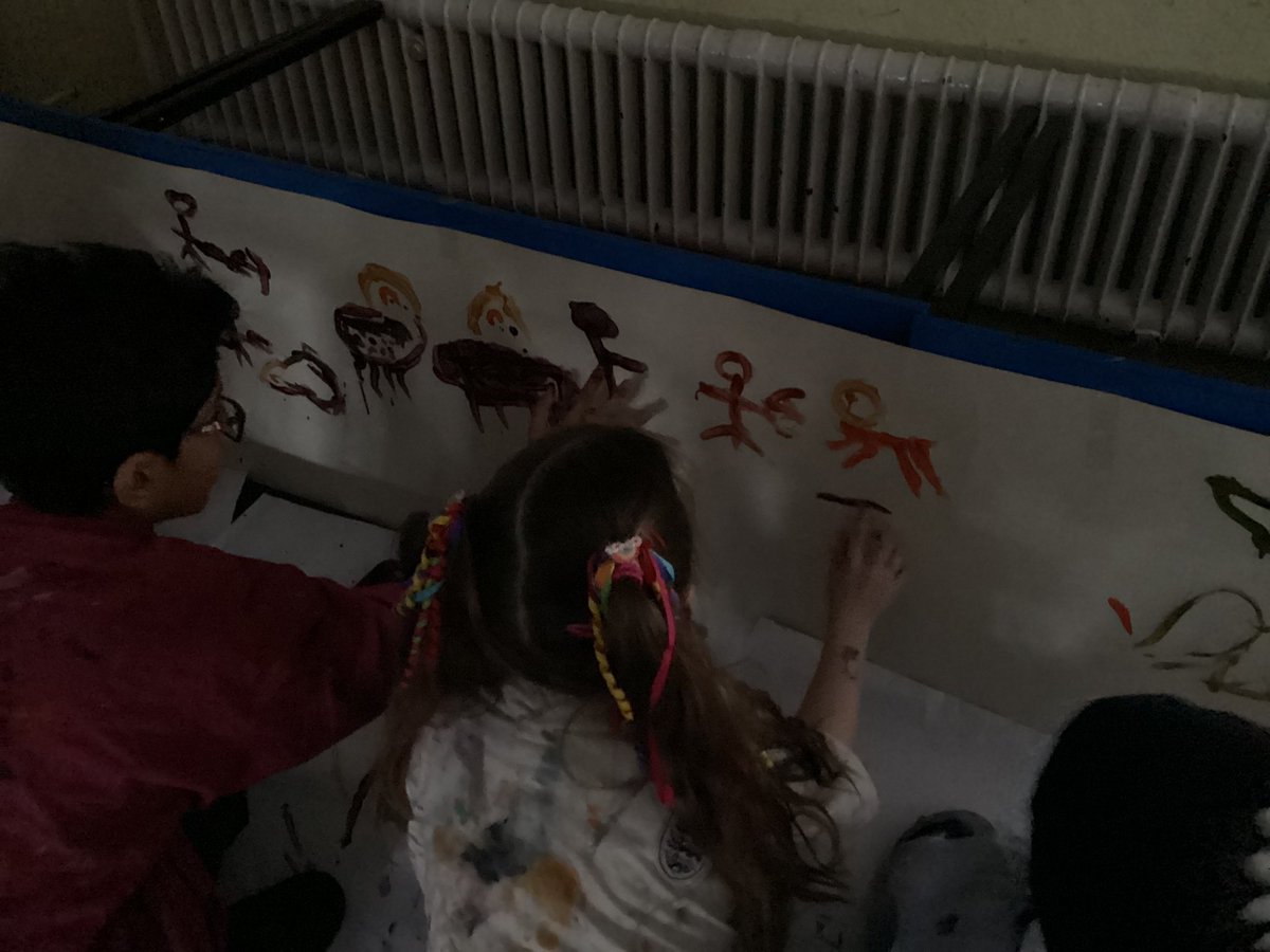 RavensdalePS's tweet photo. Year 3 have enjoyed a Stone Age art day today. We spent the morning exploring cave paintings and learning what materials may have been used back then. We ended our day by turning our classroom into a cave and painting the ‘walls’! It was epic! 🎨 #RPSY3 https://t.co/8Z38F5wVOg