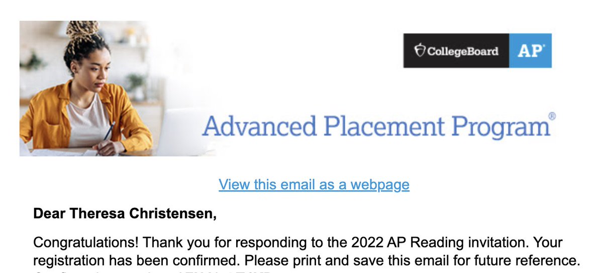 Blessed with a week bearing good news! Received my invitation to read for my third consecutive year as an #APLang reader for the <a href="/CollegeBoard/">College Board</a> AP exam. Highly recommend this learning opportunity for teachers!