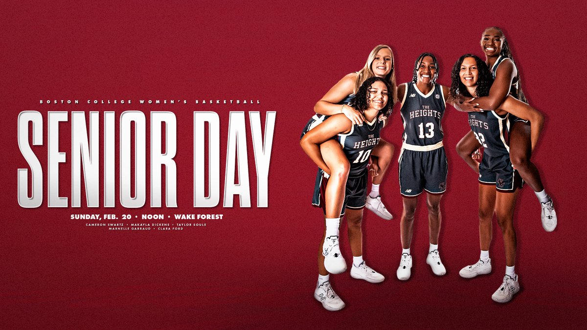 BC_WBB's tweet photo. Honoring these five seniors in the home finale on Sunday at noon against Wake Forest. Let's send them out in style! 

#TogetherAsOne | #ForBoston🦅 https://t.co/2N9scYbXdv