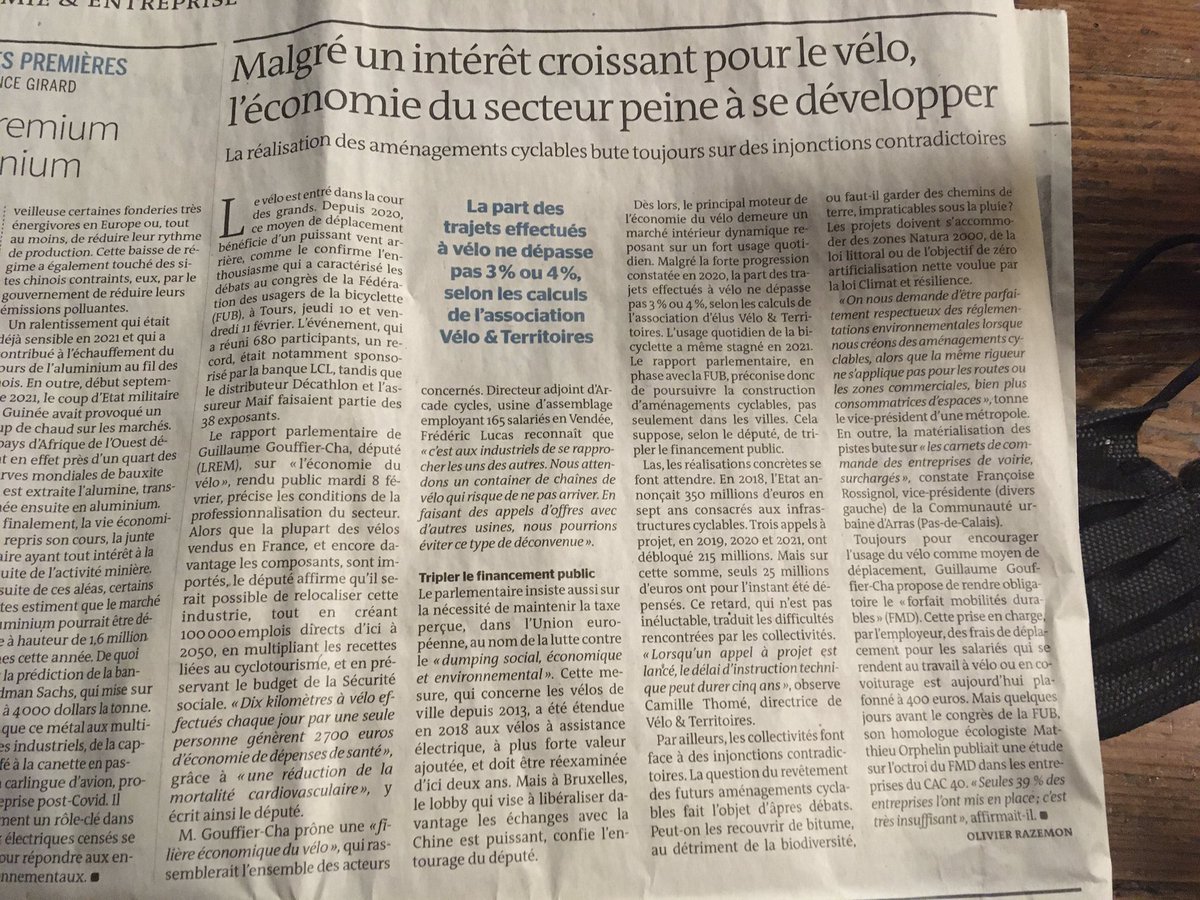 « Dix kilomètres à vélos chaque jour par une seule personne génèrent 2700€ d’économies de dépenses de santé » nous dit Guillaume Gouffier Cha dans son rapport sur l’économie du vélo