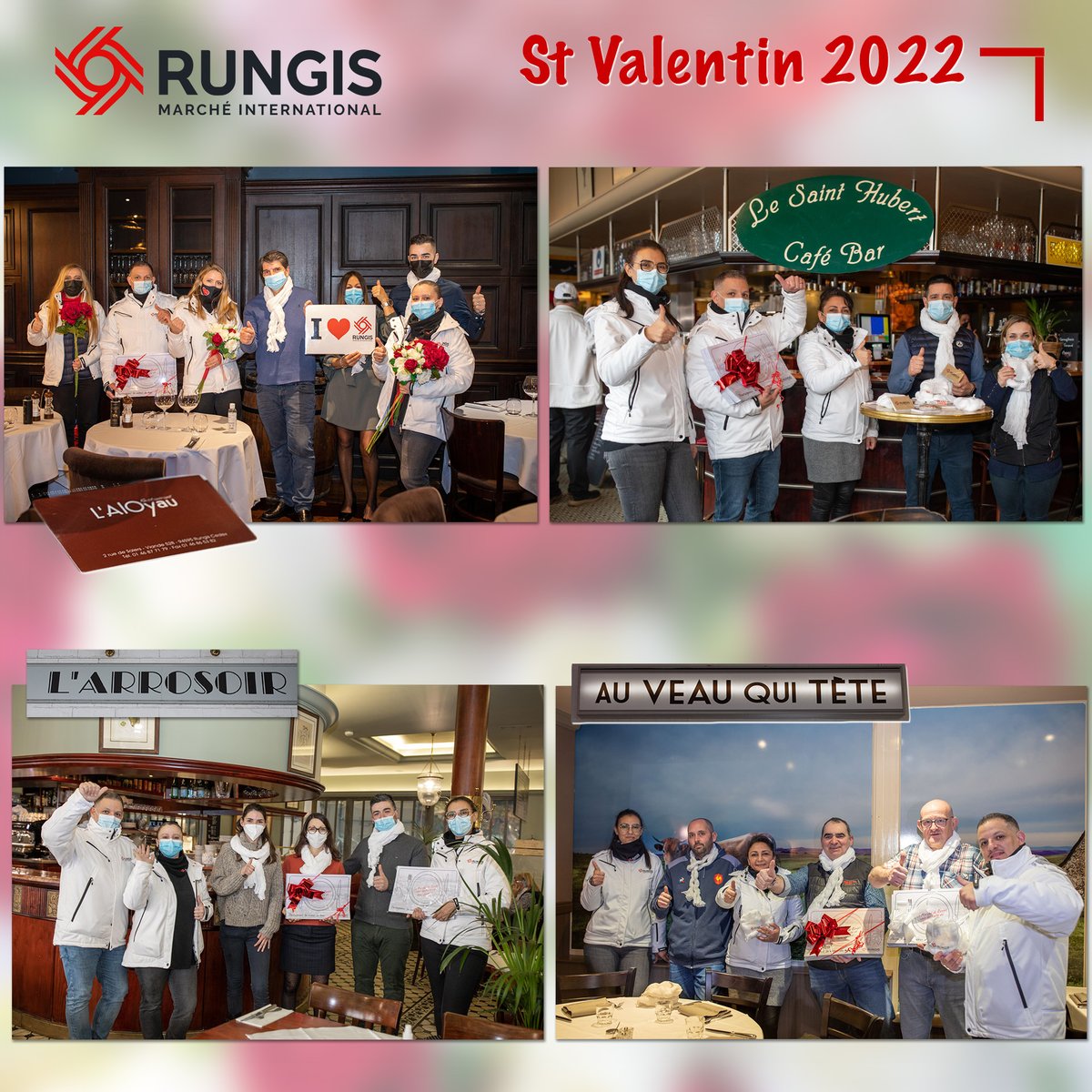 marchederungis's tweet photo. Nos restaurants, on les aime, on les soutient.
Pour la Saint-Valentin, l'équipe Rungis Accueil a réalisé une semaine d'animation commerciale pour mettre à l'honneur les restaurants du Marché!
25 000 sets de table et des milliers de cadeaux ont été offerts!
Crédits : @DidierVenom https://t.co/J2uMZrpPDA